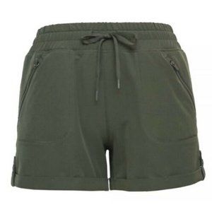 Tangerine Womens Plus Trek Outdoors Cuffed Shorts Olive Green Size XXL